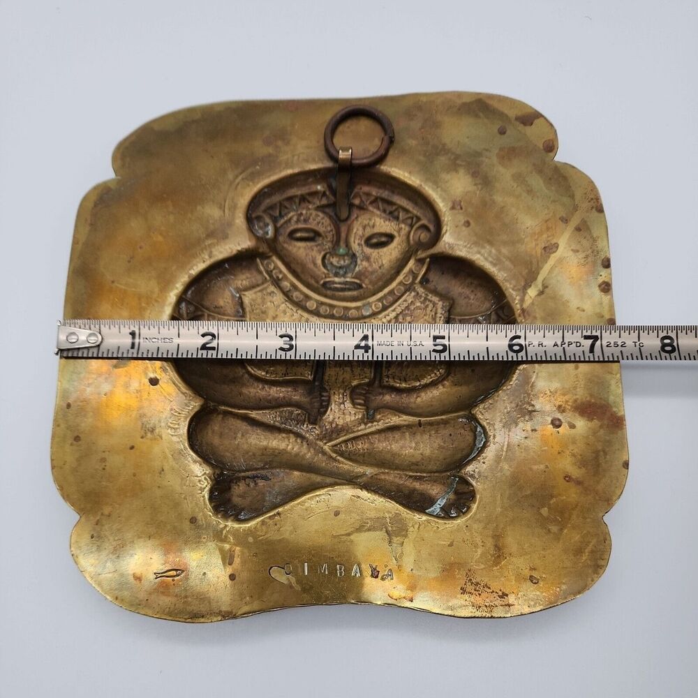 Quimbaya Brass Wall Hanging with Fish Mark & Qimbaya Stamped on the back - Picture 11 of 13